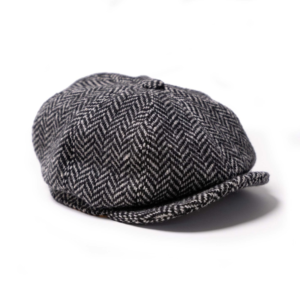 Casquette “Outlaw” Grey Herringbone 8 Panel Riders Cap