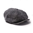 Casquette “Outlaw” Grey Herringbone 8 Panel Riders Cap