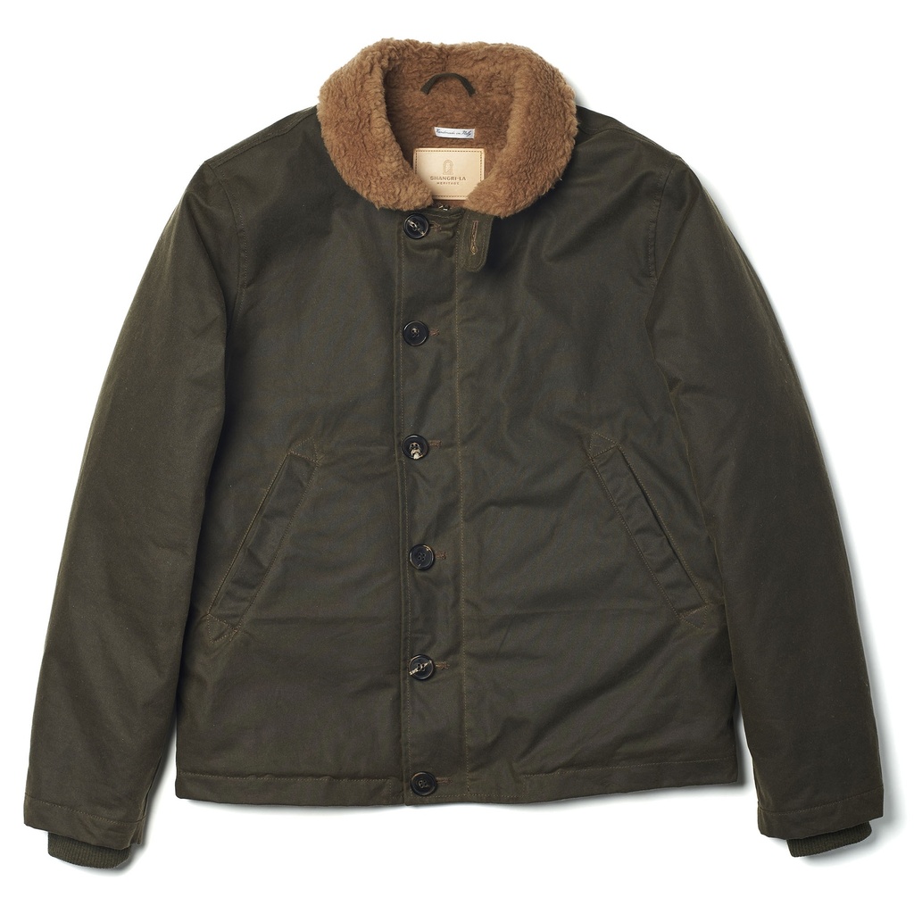 Veste &quot;“Deck” N-1 Army Green Waxed Canvas Jacket
