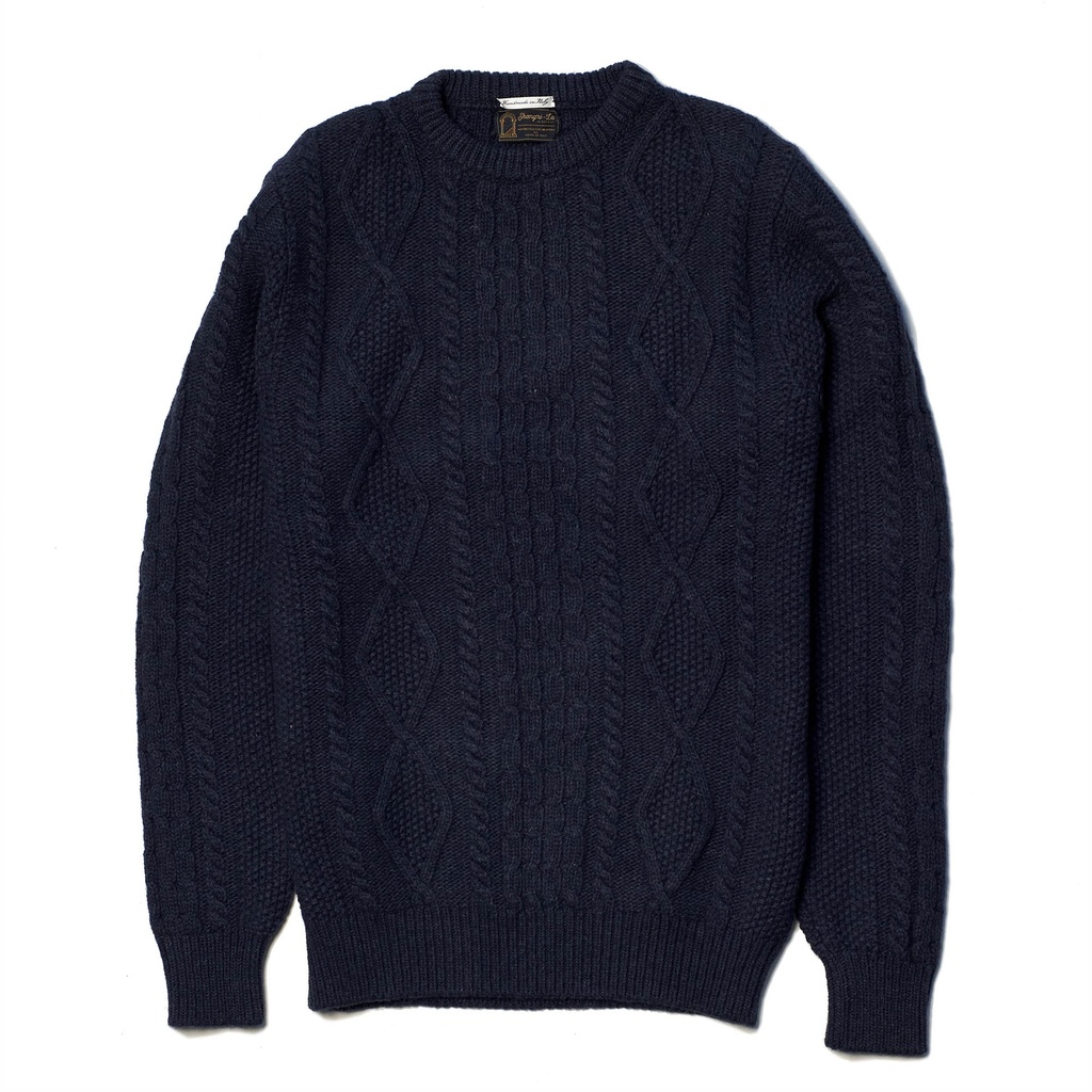 Pull &quot;Steve&quot; Navy Blue Merino Wool Sweater