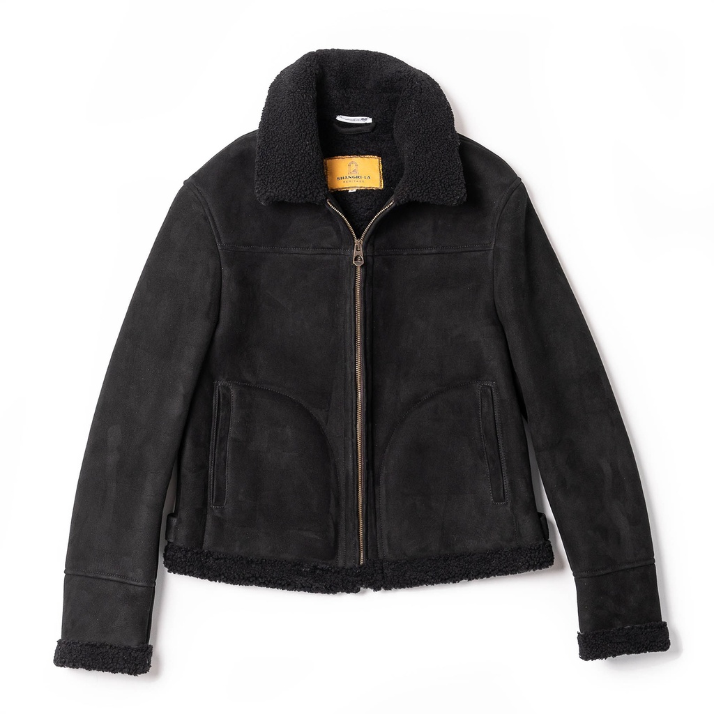 Veste &quot;Aviatore&quot; Women's Black Shearling Jacket
