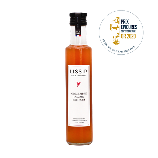 [138-LI1002] Sirop artisanal Gingembre, Pomme, Hibiscus - 25cl