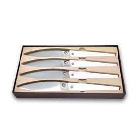 [118-16570] Coffret de 4 couteaux de table Ovalie Blanc