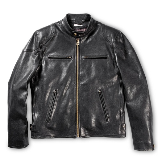 Veste en Cuir Noir &quot;Café Racer&quot;