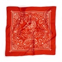 Foulard en soie "Looking For the Shangri-La" Rouge Carminio