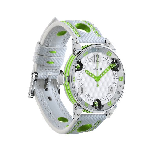 [BRM1011] Montre Golf automatique B.R.M blanche et verte