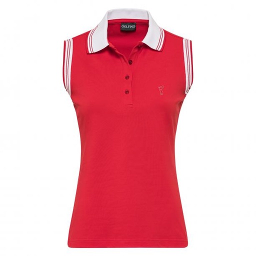 Polo sans manche rouge pour Femme