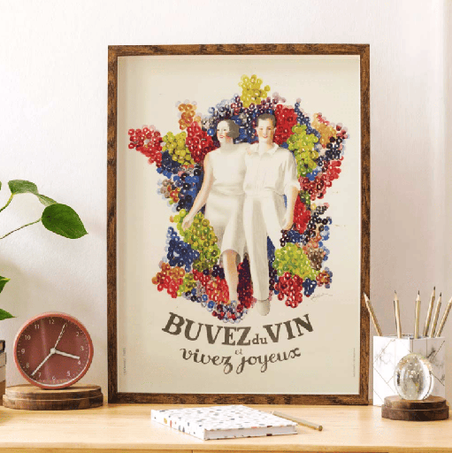 [LCDV1010] Affiche &quot;Buvez du vin, vivez joyeux&quot;