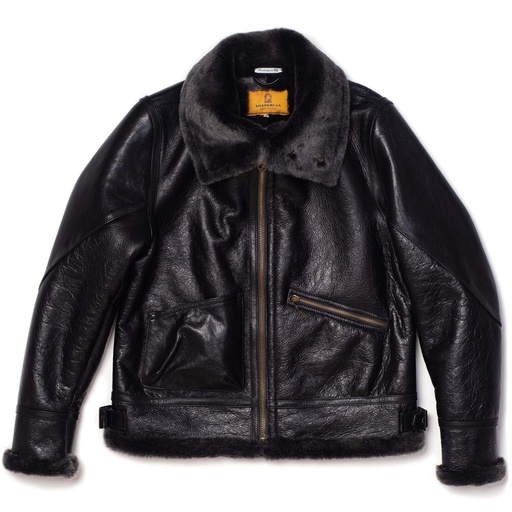 [“Aviatore” B-3 Black Shearling Jacket] Veste “Aviatore” B-3 Black Shearling Jacket