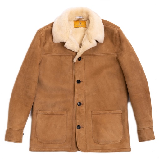 [Enzo Sabbia Shearling Car Coat] Manteau &quot;Enzo&quot; Sabbia Shearling Car Coat
