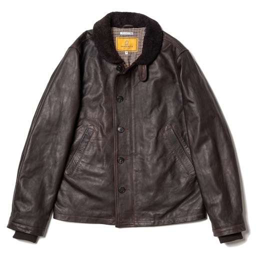 [“Deck” N-1 Testa di Moro Leather Jacket] Veste &quot;“Deck” N-1 Testa di Moro Leather Jacket