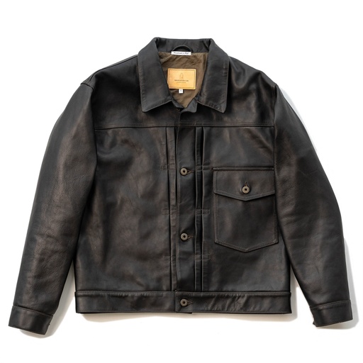 [“Type I” Black Tea-Core Horsehide Maryam® Leather Jacket] Veste “Type I” Black Tea-Core Horsehide Maryam® Leather Jacket