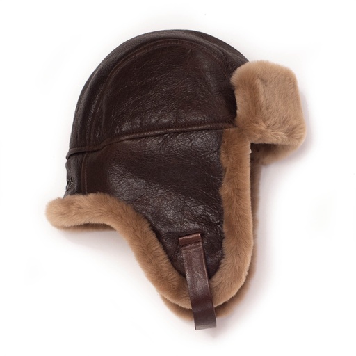 [Aviatore B3 Seal Brown Shearling Hat] Chapeau &quot;Aviatore&quot; B3 Seal Brown Shearling Hat